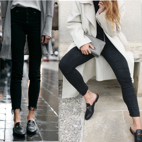 GUCCI Logo Horse Bit Black Loafer Mules 38.5 /US8 - Picture 2 of 8